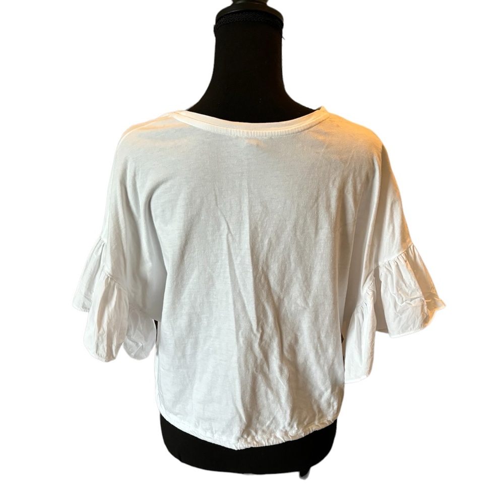 Express White Short Sleeve Top, size large - Picture 2 of 2